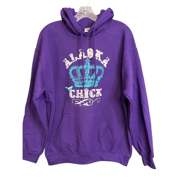 Alaska Chick Purple Hoodie Medium - Picture 1 of 5